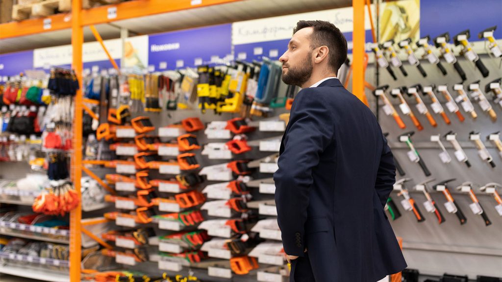 professional cleaning brand image in retail store
